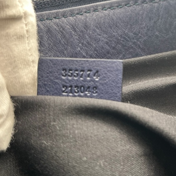 GUC Gucci Bamboo Navy Blue Shoulder Bag w/ COA - Picture 12 of 16